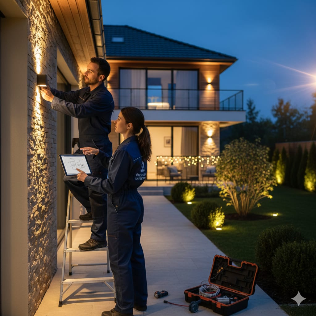 Pose éclairage LED extérieur